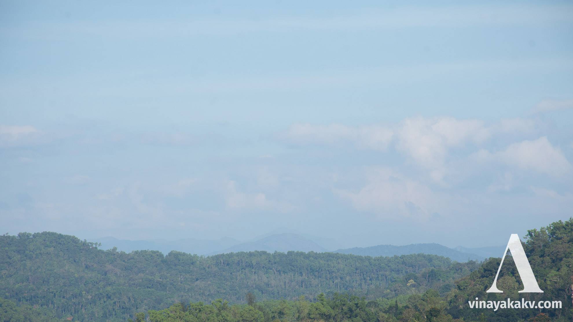 Chandradrona range on a hazy day