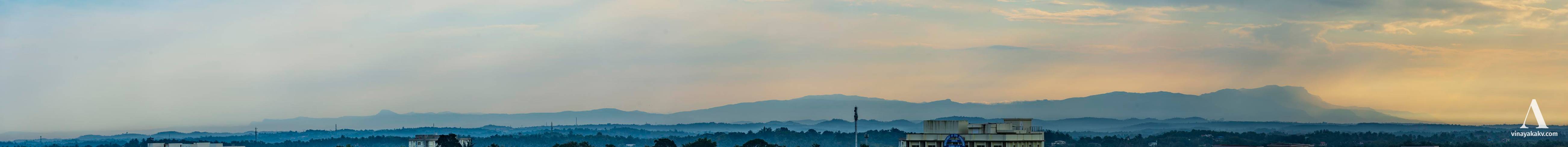 Panorama of the Westren Ghats as seen by Mangaluru.